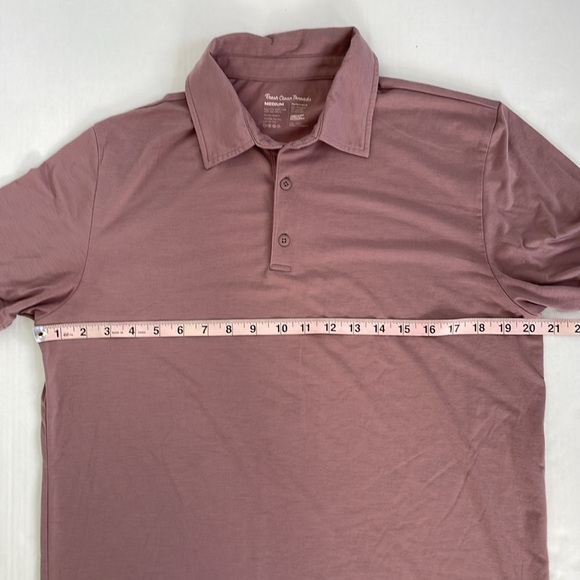 Fresh Clean Threads Pink Mauve Brown Polo Shirt Classic Collar Short Sleeves M - Picture 11 of 14